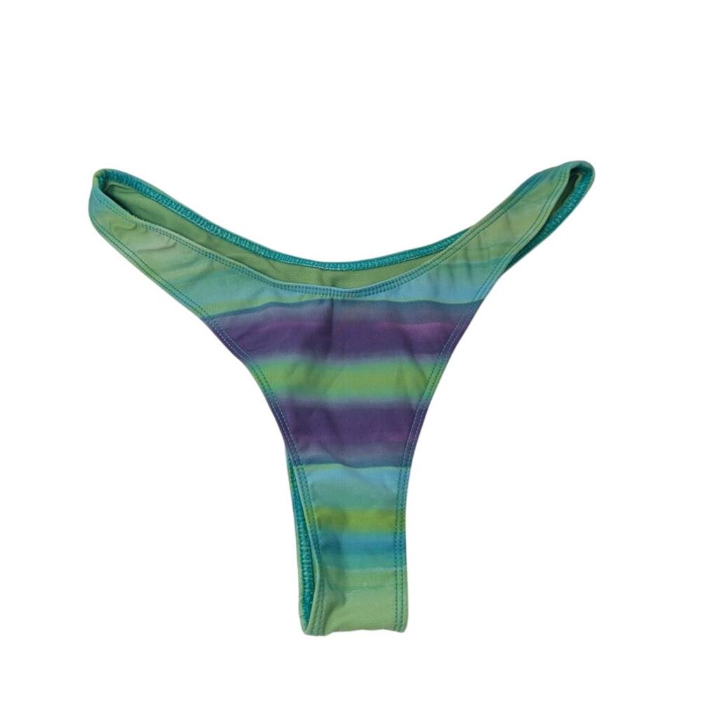 Danielle Guizio Green Purple Blue Ombre Cheeky Bikini Bottoms High Rise Mermaid